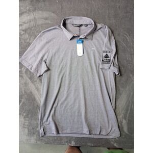 TravisMathew Mens XL Polo Shirt Purple Micro Stripe Prestige DBIA Patch NWT